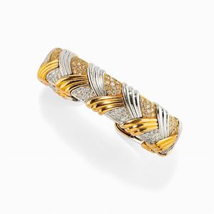 Bracciale in oro bicolore 18k e diamanti