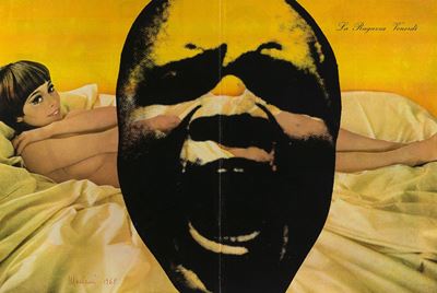 Senza titolo (la ragazza Venerdì), 1968, tecnica mista emulsione su carta