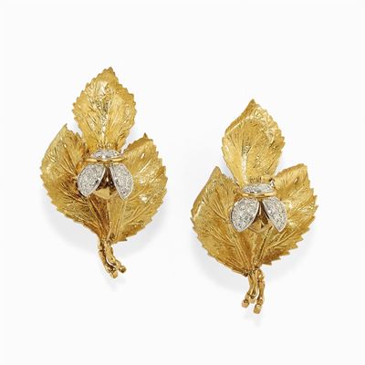 Orecchini in Oro Bicolore 18k e Diamanti