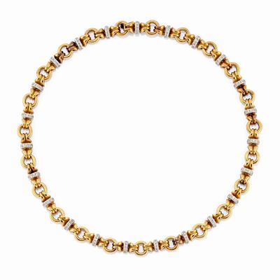 Collana in Oro Bicolore 18k e Diamanti