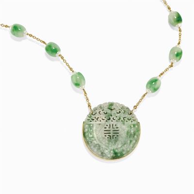 Collana in Oro 18k e Giadeite