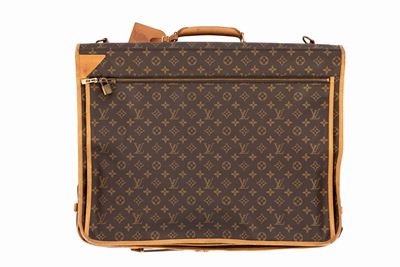 Porta Abiti in tela monogram con dettagli in pelle