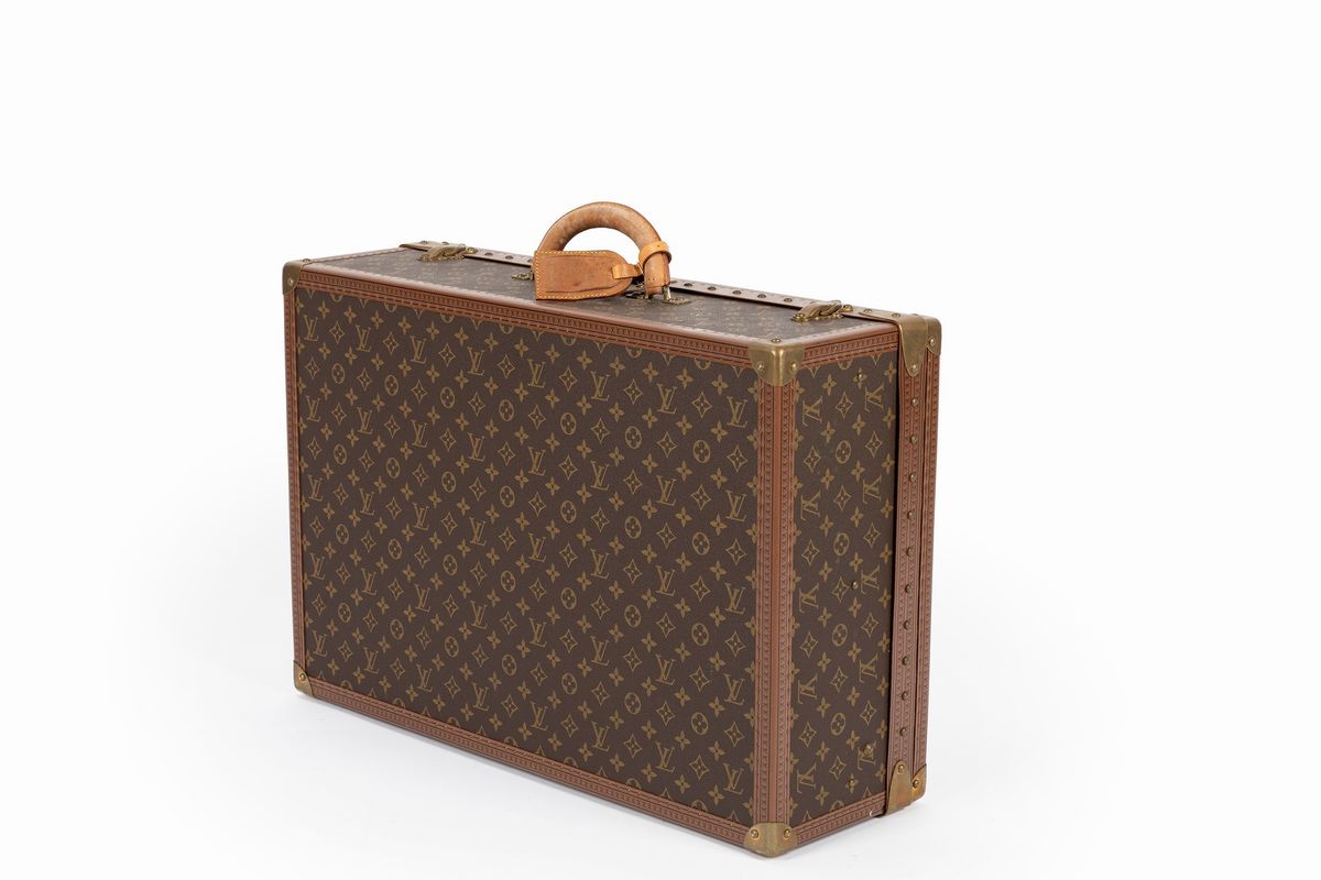 Louis Vuitton - Valigia Alzer, tela monogram con dettagli in cuoio e ottone