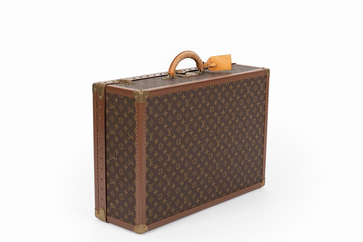 Louis Vuitton - Valigia Alzer, tela monogram con dettagli in cuoio e ottone
