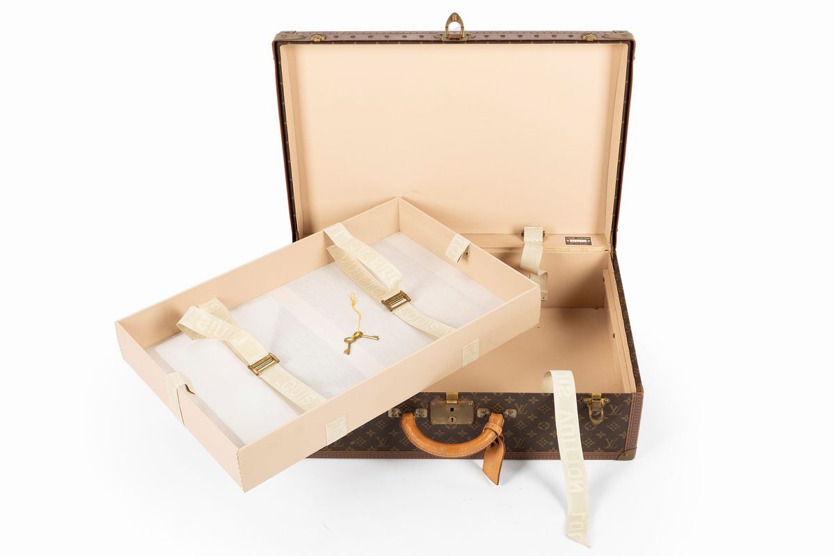 Louis Vuitton - Valigia Alzer, tela monogram con dettagli in cuoio e ottone