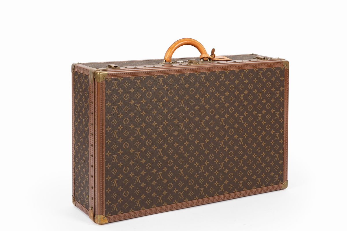 Louis Vuitton - Valigia Alzer, in tela monogram con profili in cuoio e dettagli in ottone