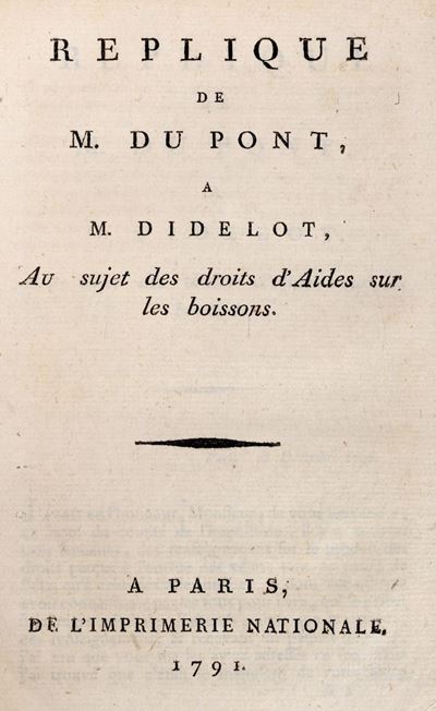 Replique de M. Du Pont a M. Didelot, au sujet des droits d'Aides sur les boissons