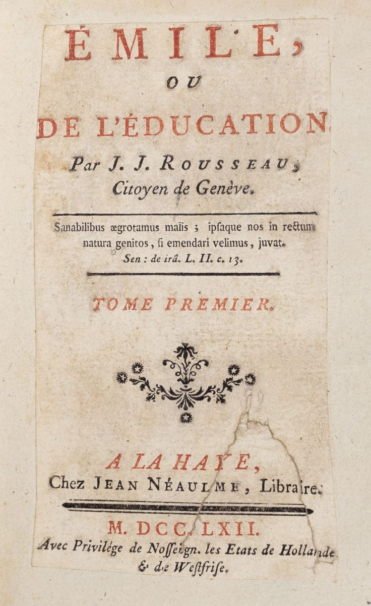 Rousseau, Jean-jacques - Rousseau, Emile ou de l'education, seconda edizione parigina