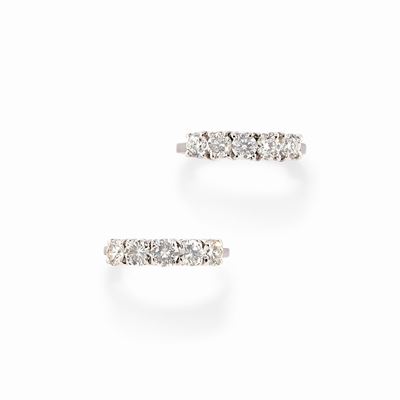 Due Anelli in Oro Bianco 18k e Diamanti