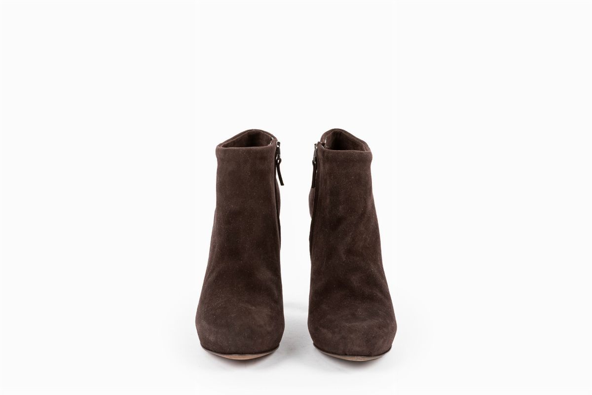 Fendi - Stivaletto alla caviglia in camoscio marrone, misura 39
