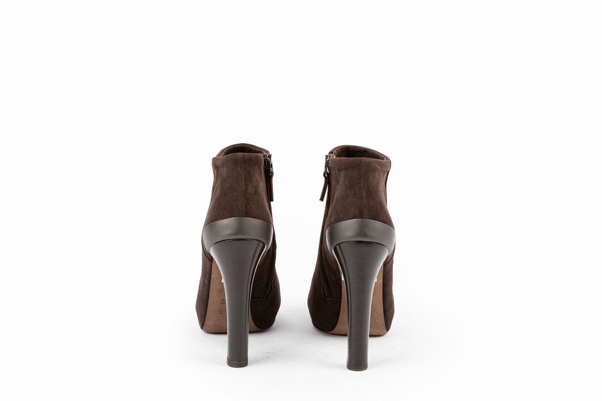 Fendi - Stivaletto alla caviglia in camoscio marrone, misura 39