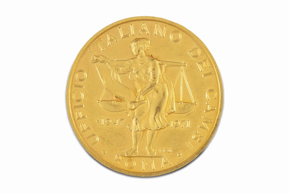 Repubblica Italiana - Medaglia in oro dell’Ufficio Italiano dei Cambi, 1971