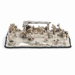  - A 925 silver nativity scene, with certificate and box