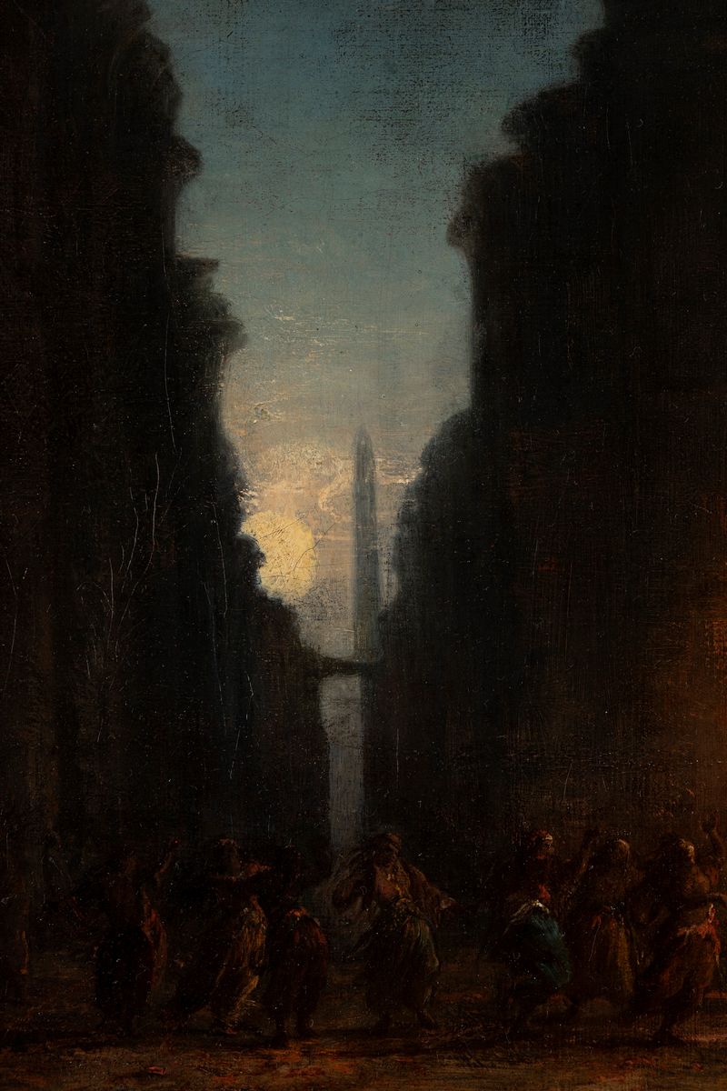 Francois Pierre Barry - Tebe e le Rovine del Tempio di Karnac nella Notte del 2 Giugno 1863