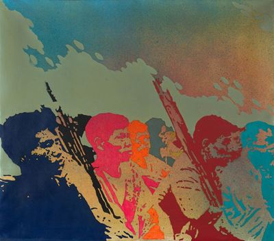 Il falsoscopo, 1967, acrilico su tela emulsionata, 70 x 80 cm