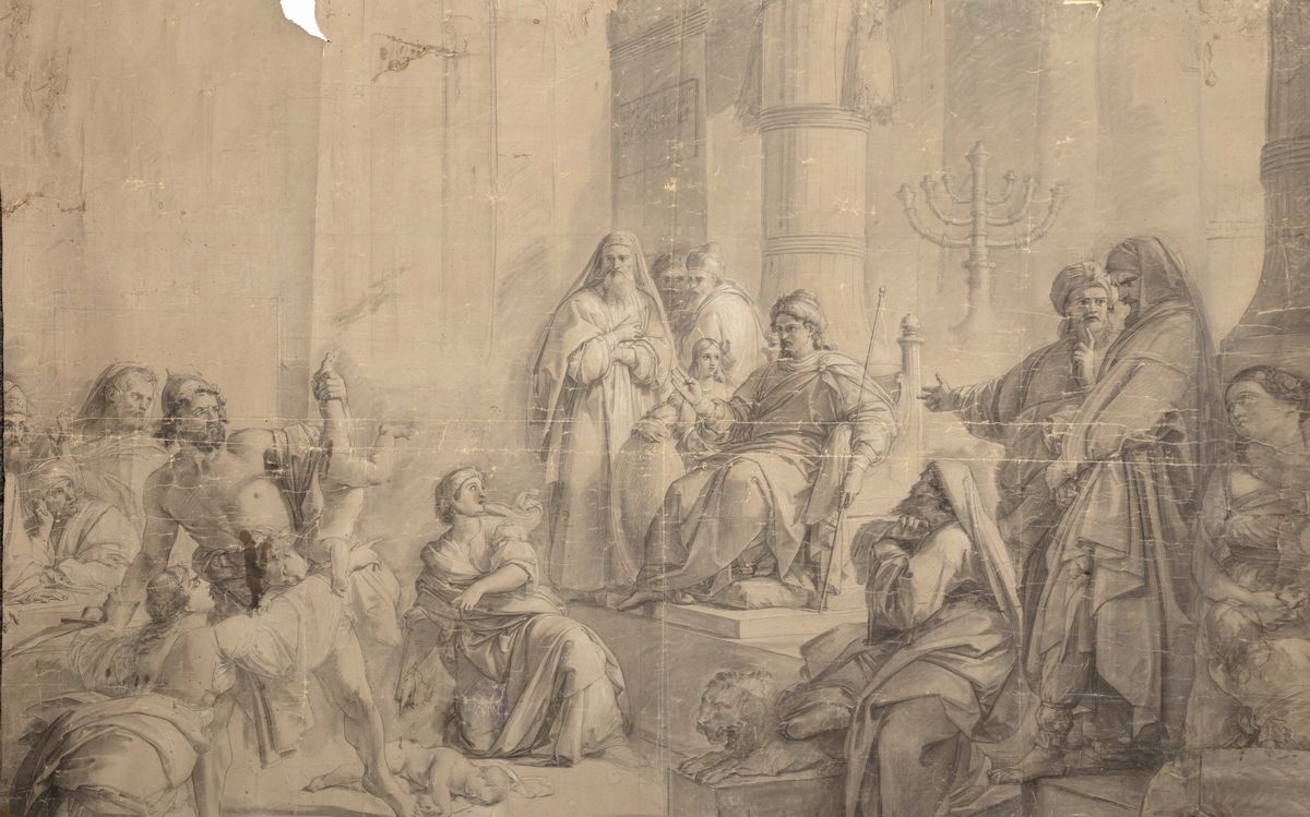 Francesco Podesti - Study for the painting The Judgment of Solomon ...