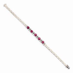  - Bracciale in oro bianco 18k, rubini e diamanti