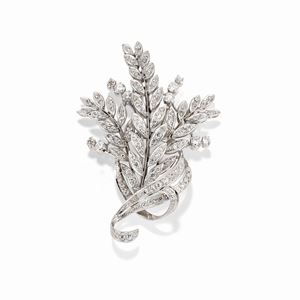  - Spilla in oro bianco 18k e diamanti