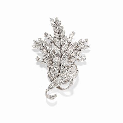 Spilla in Oro Bianco 18k e Diamanti