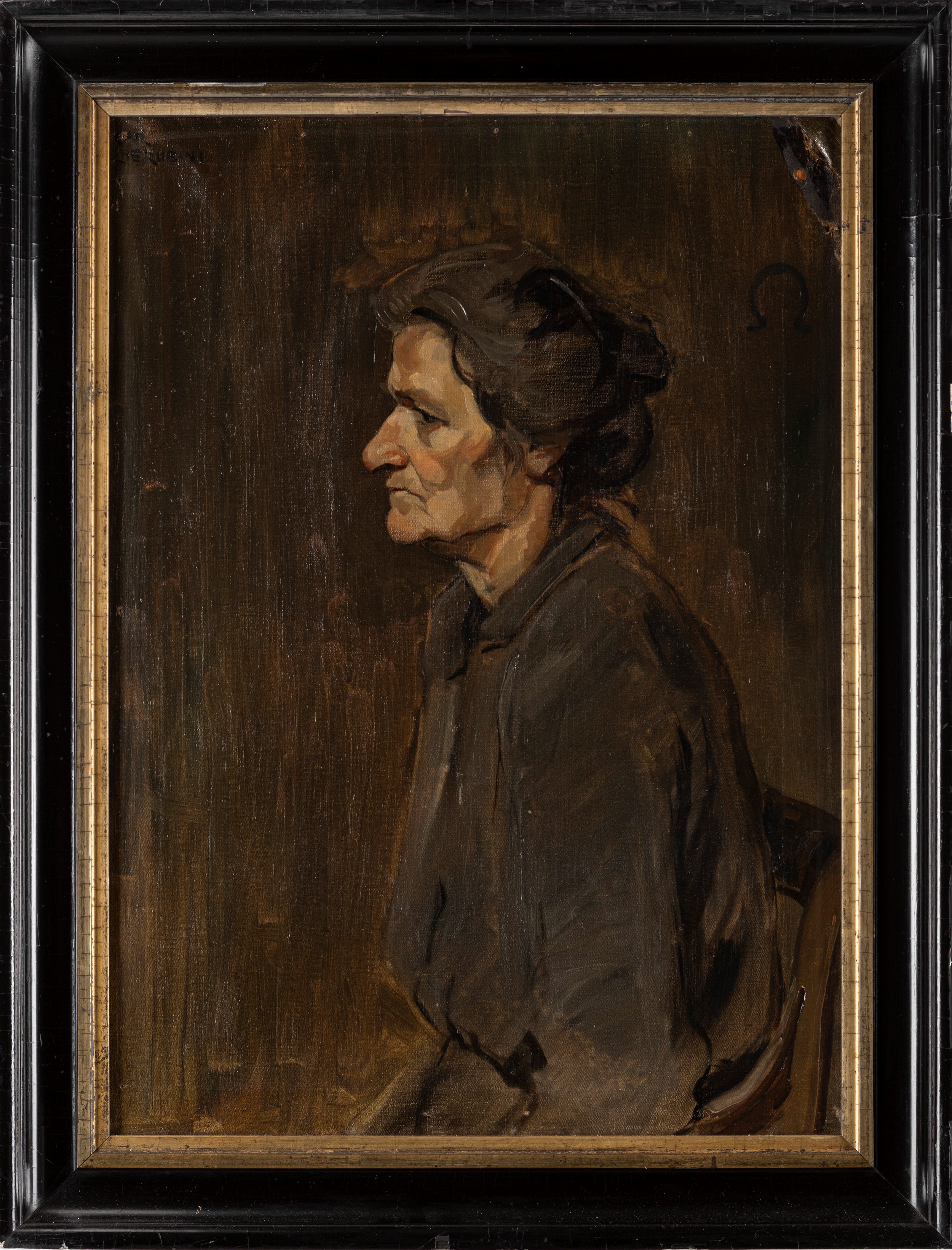 Carlo Cherubini - Ritratto femminile, olio su tela