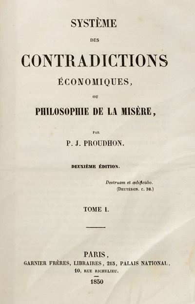 Système des contradictions économiques (Seconda edizione, 1850)