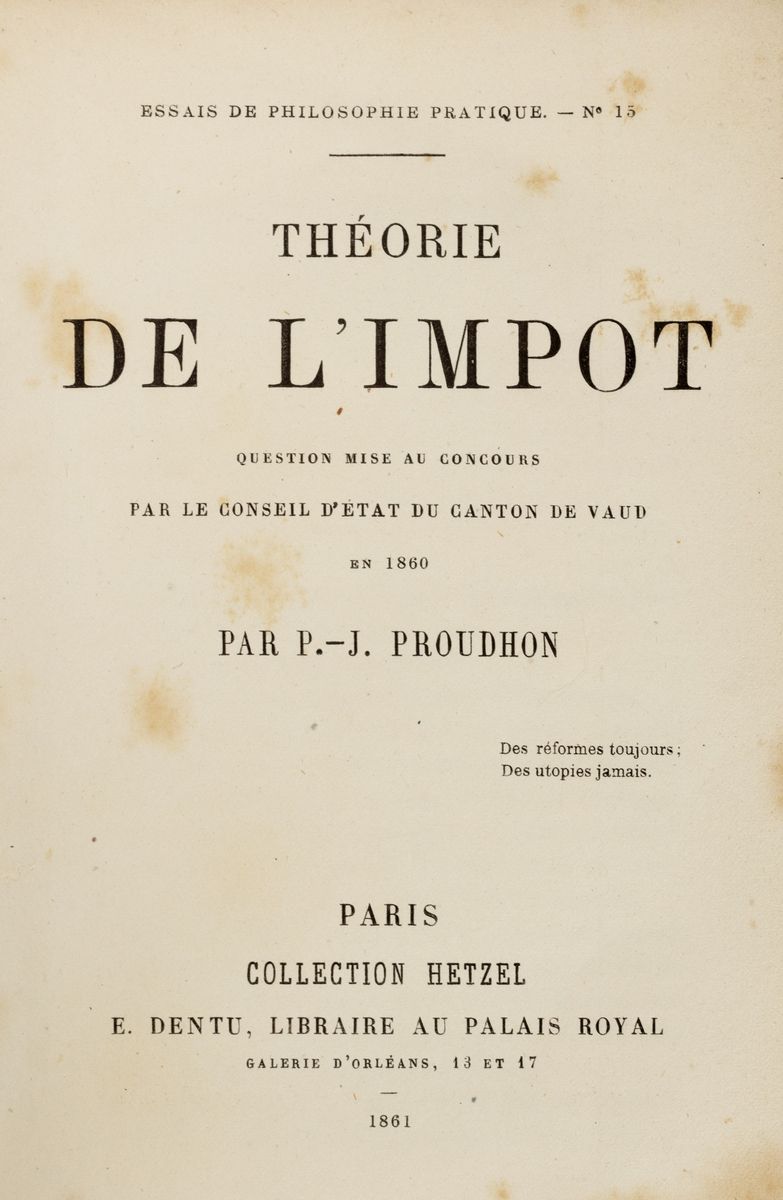 Pierre-joseph Proudhon - La fédération et l'unité en Italie, edizione originale del 1862