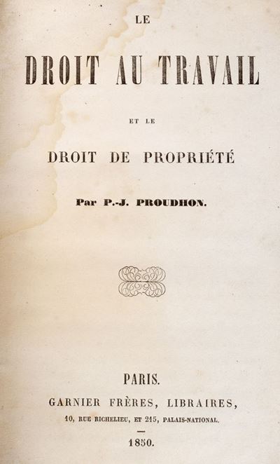 Théorie de la Propriété, Prima edizione