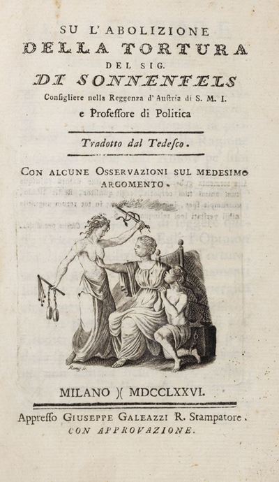 Su l'abolizione della tortura - Prima traduzione italiana del 1776
