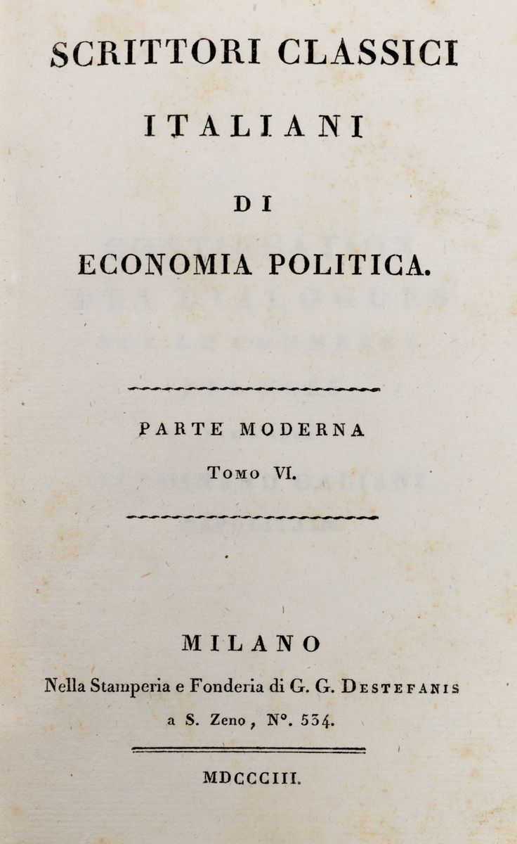 Ferdinando Galiani - Della Moneta e Dialogues sur le commerce des blés (Tomi III, IV, V, VI)