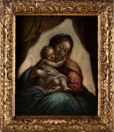 Correggio, Madonna con Bambino, olio su tela