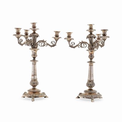 Candelabri in argento, Italia, fine XIX secolo