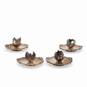  - Four silver chambersticks, Genoa, 18th Century