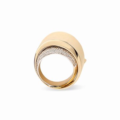 Anello in Oro Grigio 18k e Diamanti