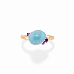 Pomellato, Pomellato - Anello in oro giallo 18k, ceramica e ametiste