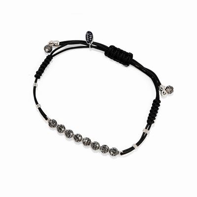 Bracciale in Oro Bianco 18k e Diamanti Neri