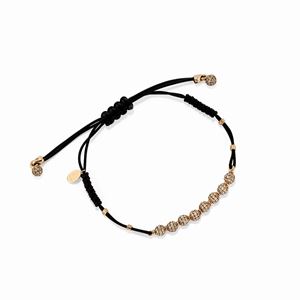 A 18k pink gold, brown diamond and cotton string bracelet, Pippo Perez