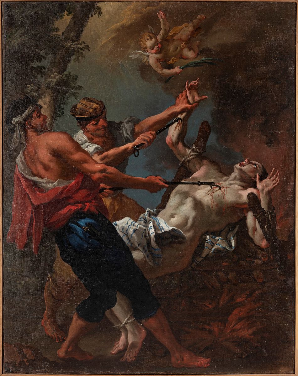 Scuola Veneta, Secolo XVIII - Autore sconosciuto, Martirio di San Lorenzo, olio su tela