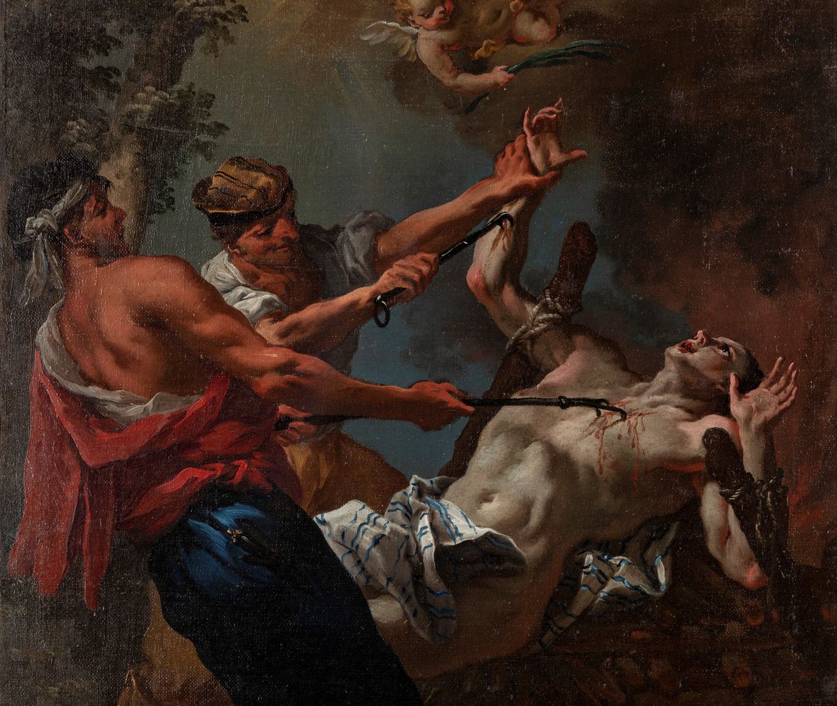 Scuola Veneta, Secolo XVIII - Autore sconosciuto, Martirio di San Lorenzo, olio su tela