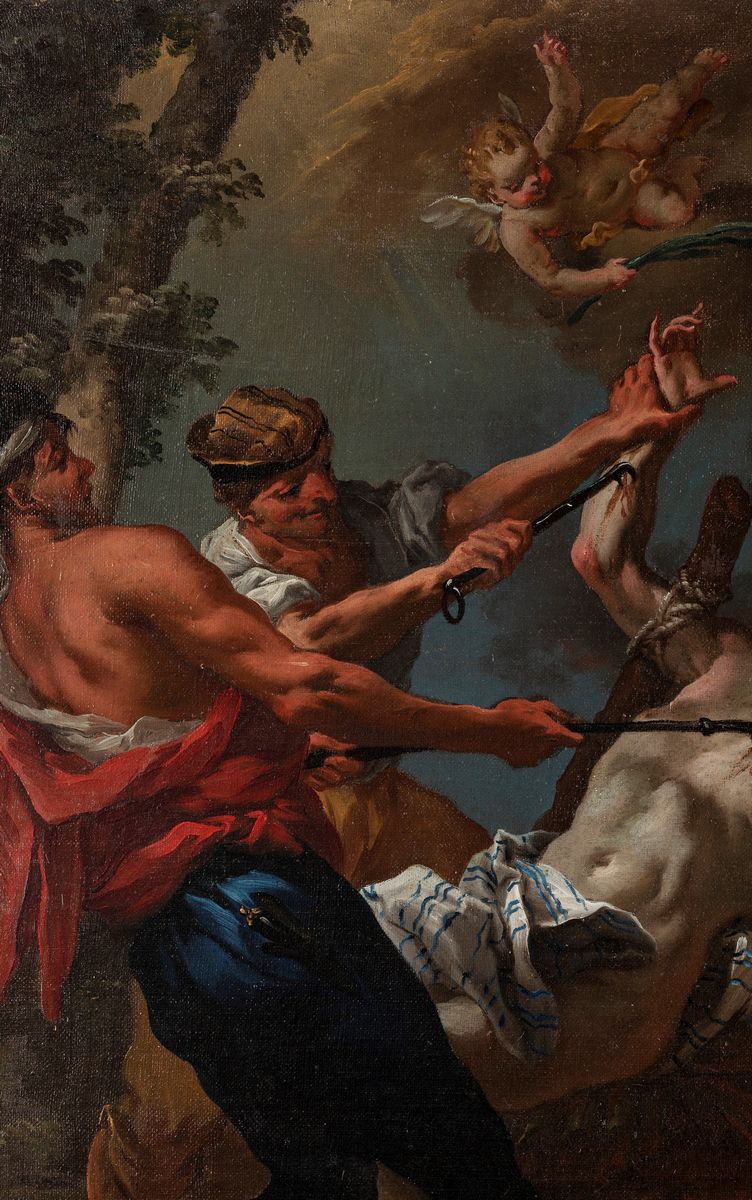 Scuola Veneta, Secolo XVIII - Autore sconosciuto, Martirio di San Lorenzo, olio su tela
