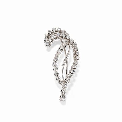 Spilla in Oro Bianco 18k e Diamanti