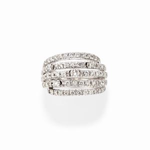 A 18k white gold and diamond ring