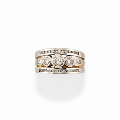 Anello in Oro Bicolore 18k e Diamanti