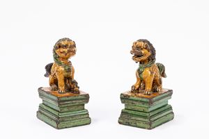 Coppia di cani di pho. Cina, dinastia Ming, secolo XVII