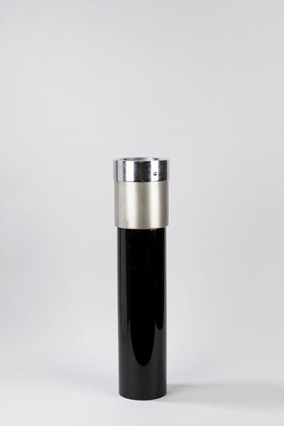 Posacenere da terra, metallo verniciato e alluminio, h 60x14 cm, circa 1950