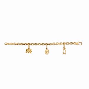 A 18k yellow gold charms bracelet, Cartier, with box