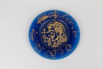 Piatto in pasta di vetro, diam. 25,5 cm, Edizioni Daum, circa 1970