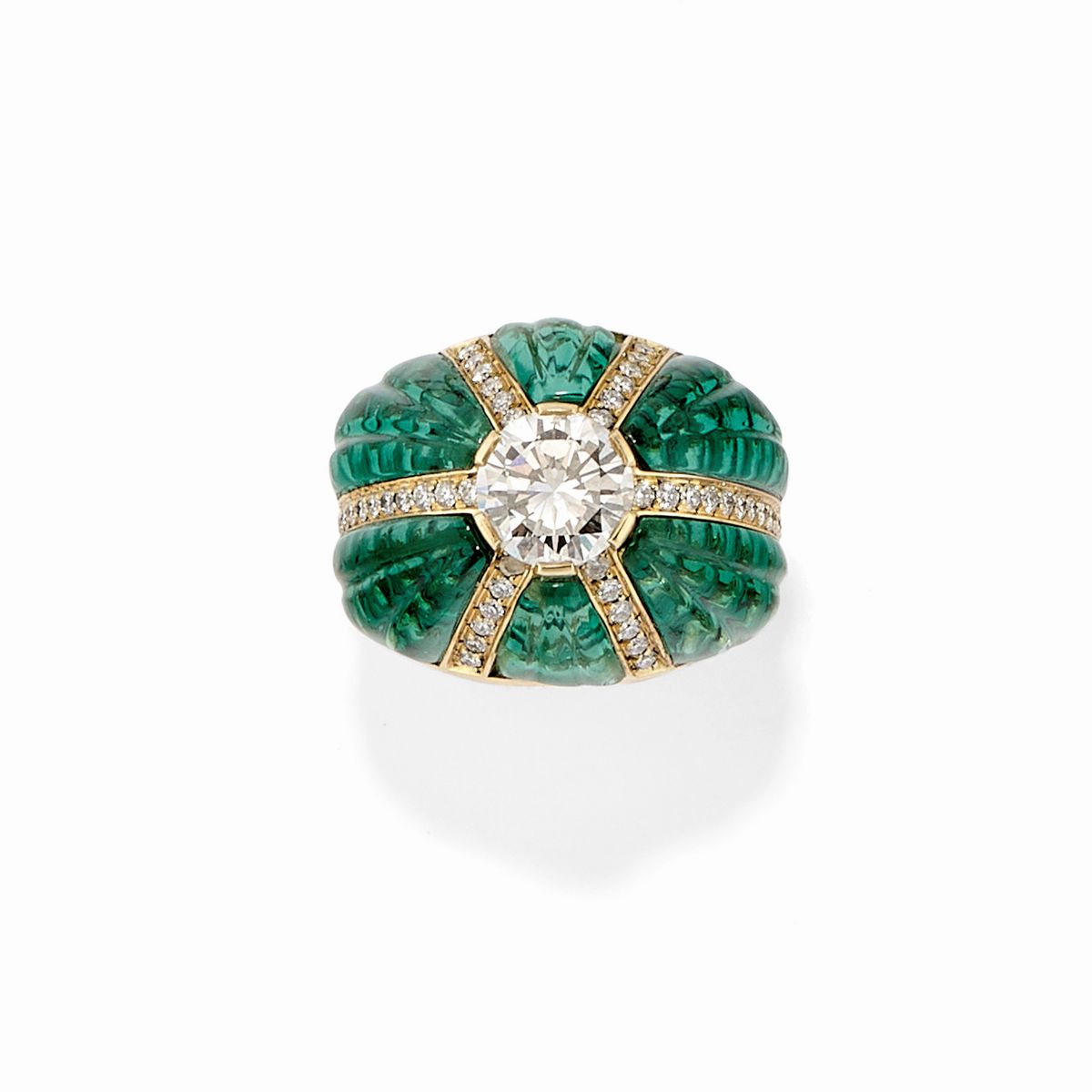 Anello Donna Regolabile In Argento Placcato Con Tormalina Verde Neon, Creato In Laboratorio