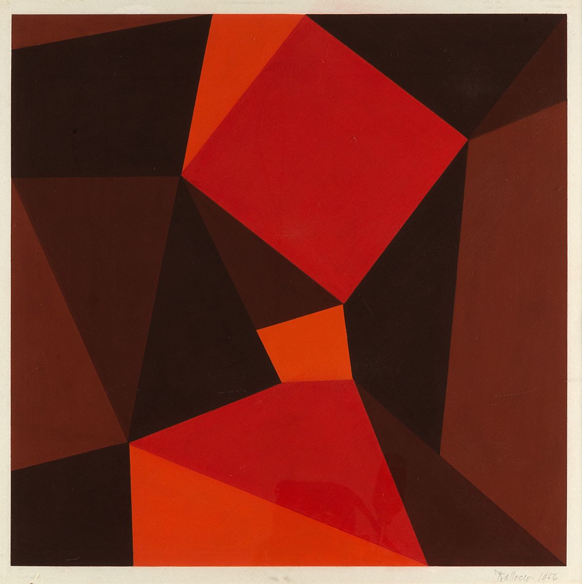 Mario Ballocco - Asimmetria cristallografica, 1956, tempera su cartone