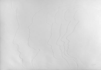 Profili, calcografia, cm 49 x 70