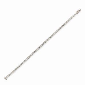  - Bracciale tennis in oro bianco 18k e diamanti